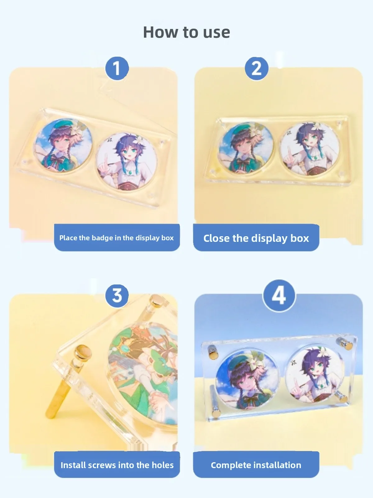 Thiened Acrylic Display Stand Jigsaw Puzzle Bri Nine ids Transparent Bae Star Anime Cartoon 3D Protective Box