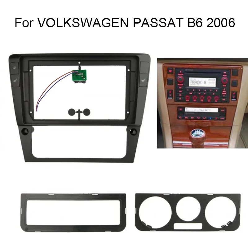 

Комплект рамы для автомобильного радио для VOLKSWAGEN VW PASSAT B6 2006, автомобильная стереосистема для установки панели приборной панели, панель с креплением