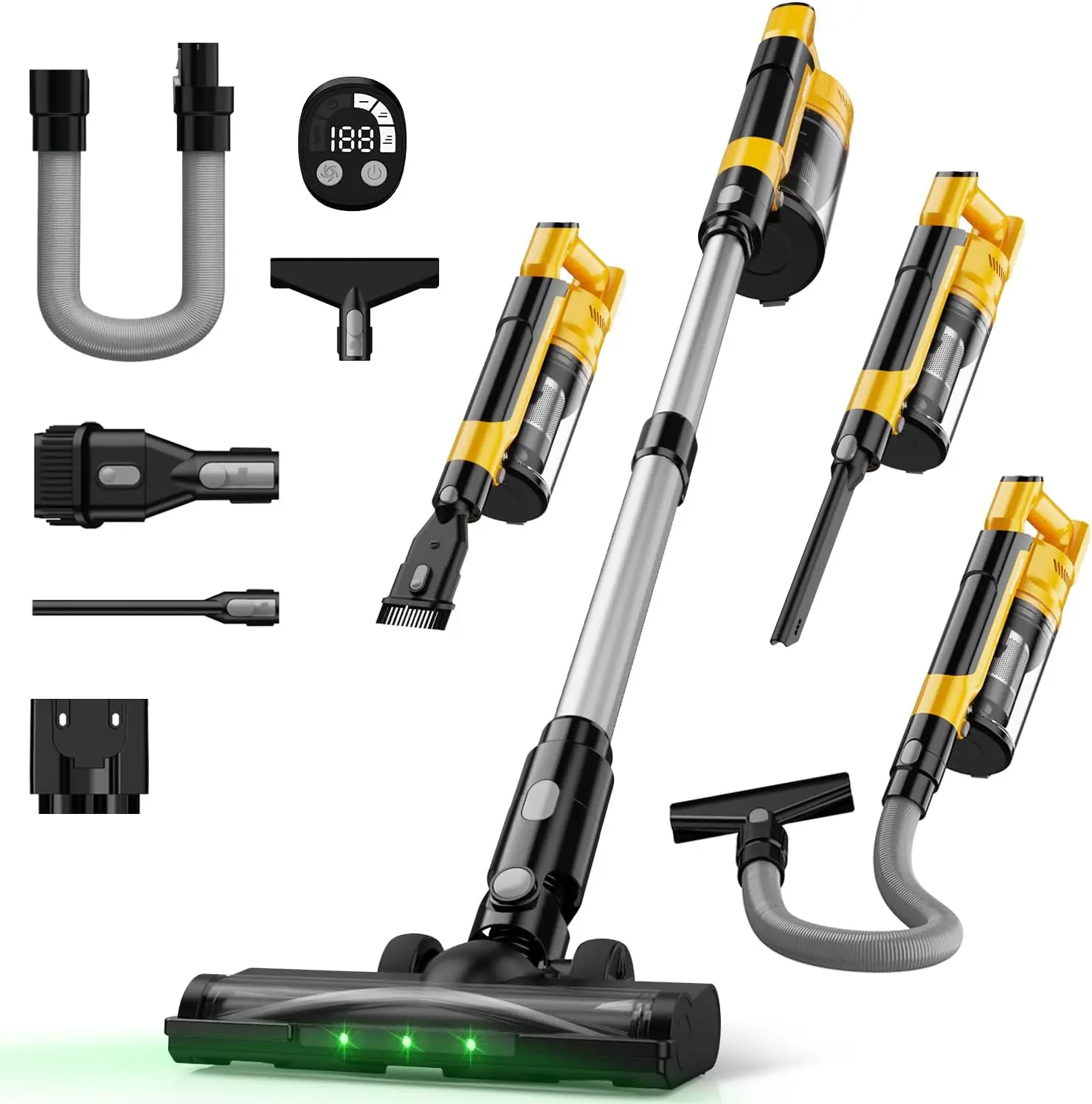

Cordless Vacuum Cleaner for DeWalt Battery, 7-in-1 Lightweight Stick Vacuum with HEPA Filter, 35KPA Suction, 350W Brushless