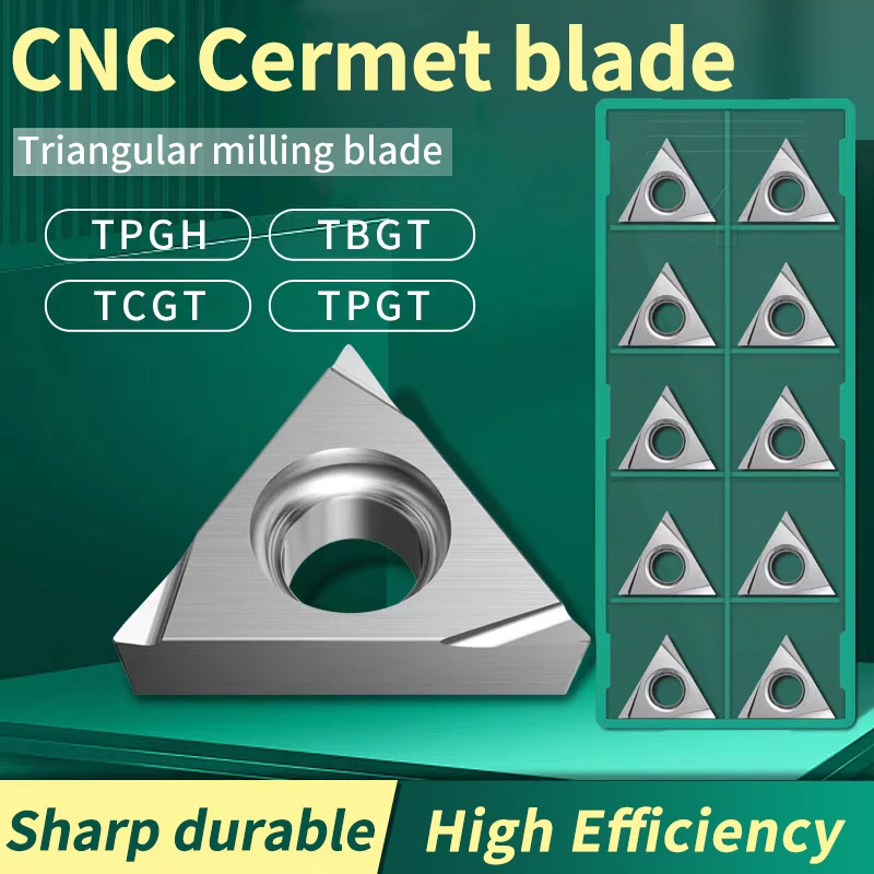 

10PCS CNC metal ceramic blade TBGT06 TPGH08 TCGT11 TPGT09 high gloss triangular milling cutter grain Invoices can be issued
