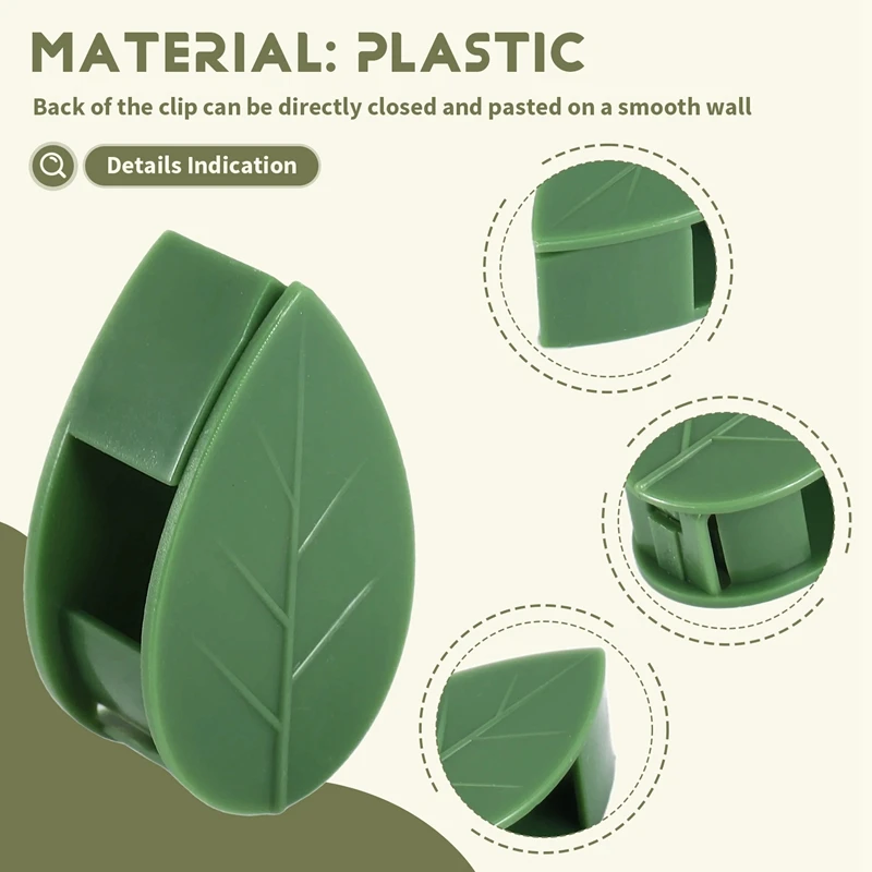 M11K-50PCS Garden Plant Clips,Plants Climbing Wall Support Snap Fixture Clips Self-Adhesive Fixer Sticky Hook