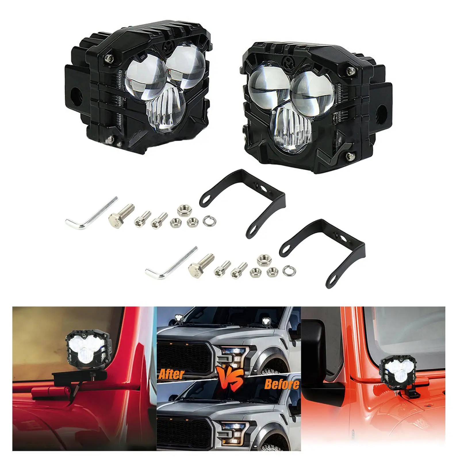 

2Pcs Spot Light Fog Lights Headlight White Light for Trucks UTV ATV Car