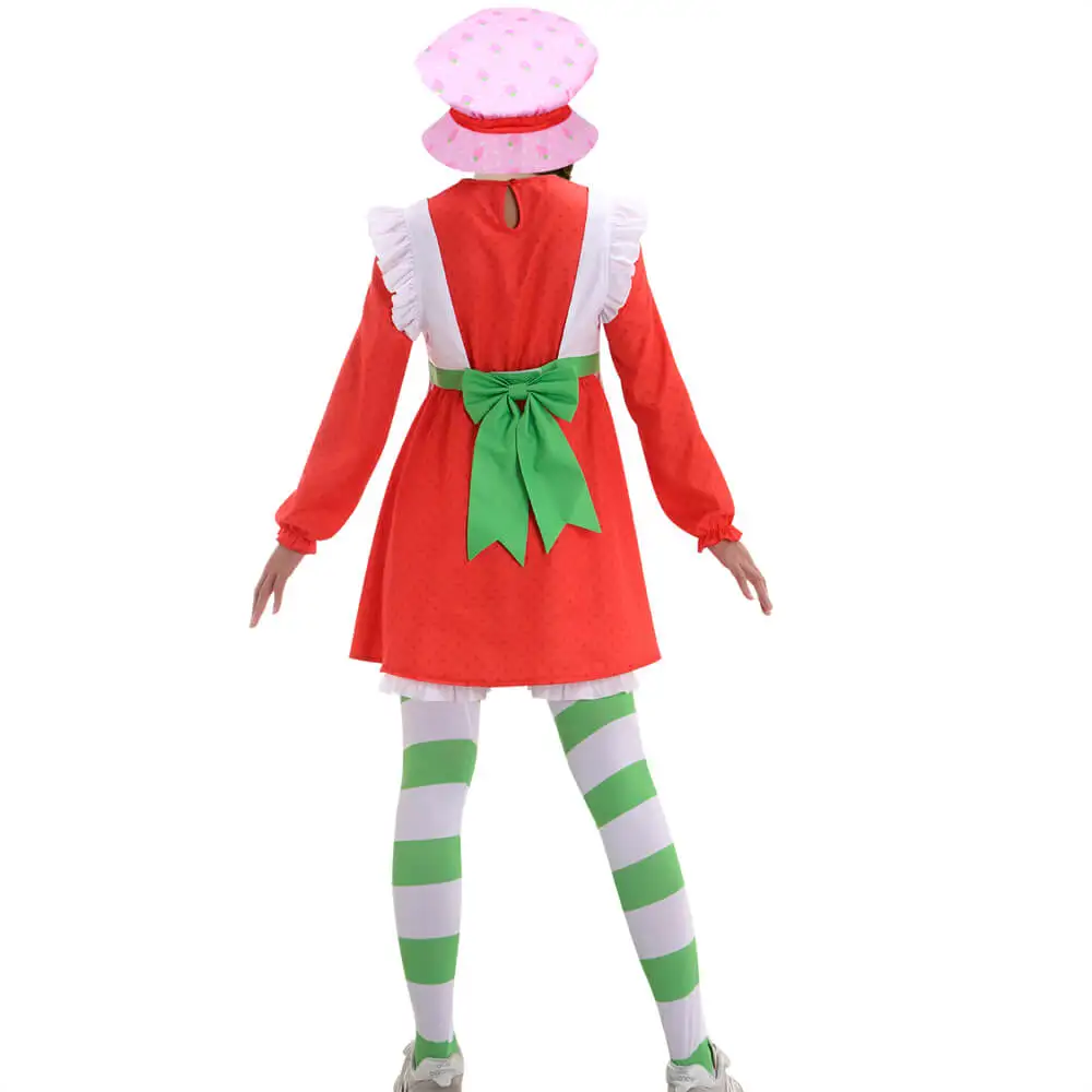 Anime Girl Strawberry 1980s Style Cosplay Costume Party Dress ShortcakeS Christmas Halloween Outfits for Women