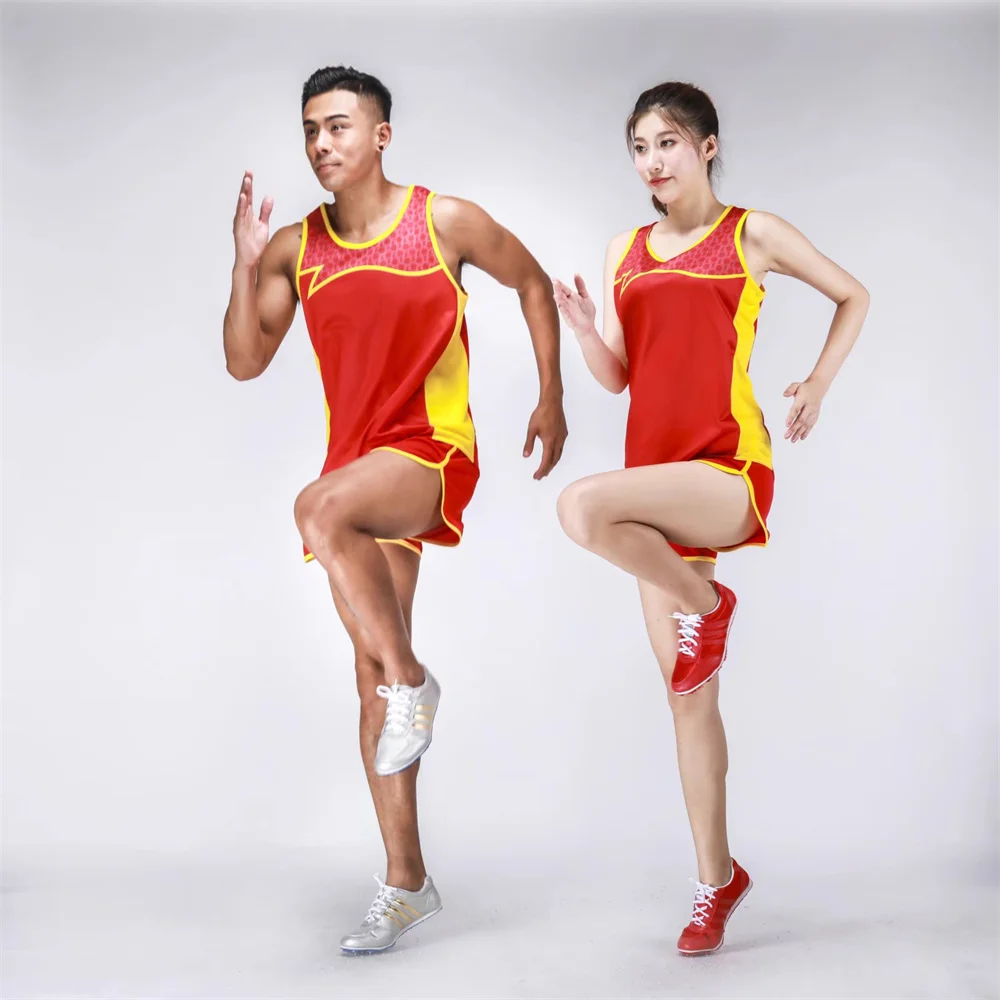 2023 Summer Women Men Sports Marathon Tracksuit Clothes Couple Quick Dry Breathable Crossfit Track & Field Athletic Uniform Sets