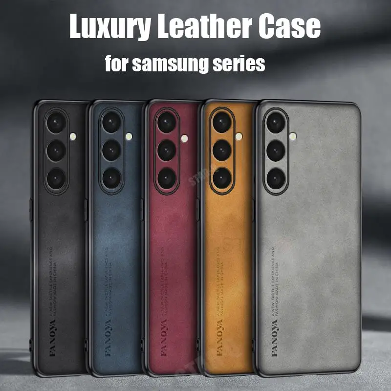 A 55 35 25 15 05 S 24 Luxury Sheepskin Leather Case For Samsung Galaxy A55 A35 A25 A15 A05S 4G 5G S24 Plus Ultra Back Cover