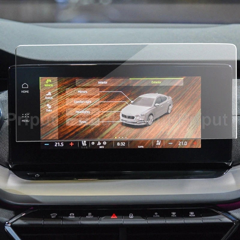 Ochraniacz ekranu ze szkła hartowanego do Skody Octavia 4 Infotainment Columbus 2020 10-calowy ekran nawigacji samochodowej z radiem samochodowym — zdjęcie 3