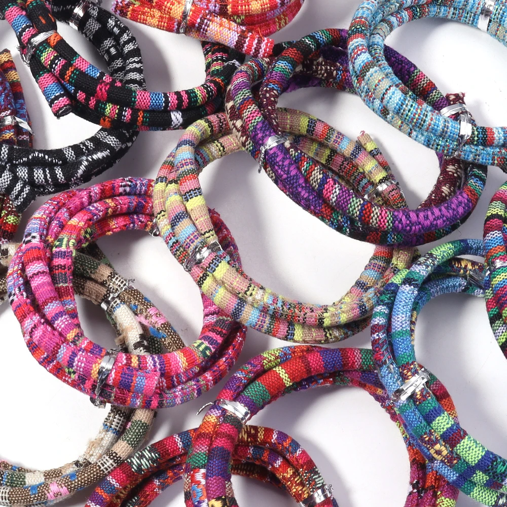 1 Meter/5 Yards 6mm Runde Baumwollschnur Buntes Seil im Ethno-Stil für DIY Heimtextilien, Näharbeiten, Armbänder, Schmuckherstellung und Zubehör – Detail 6