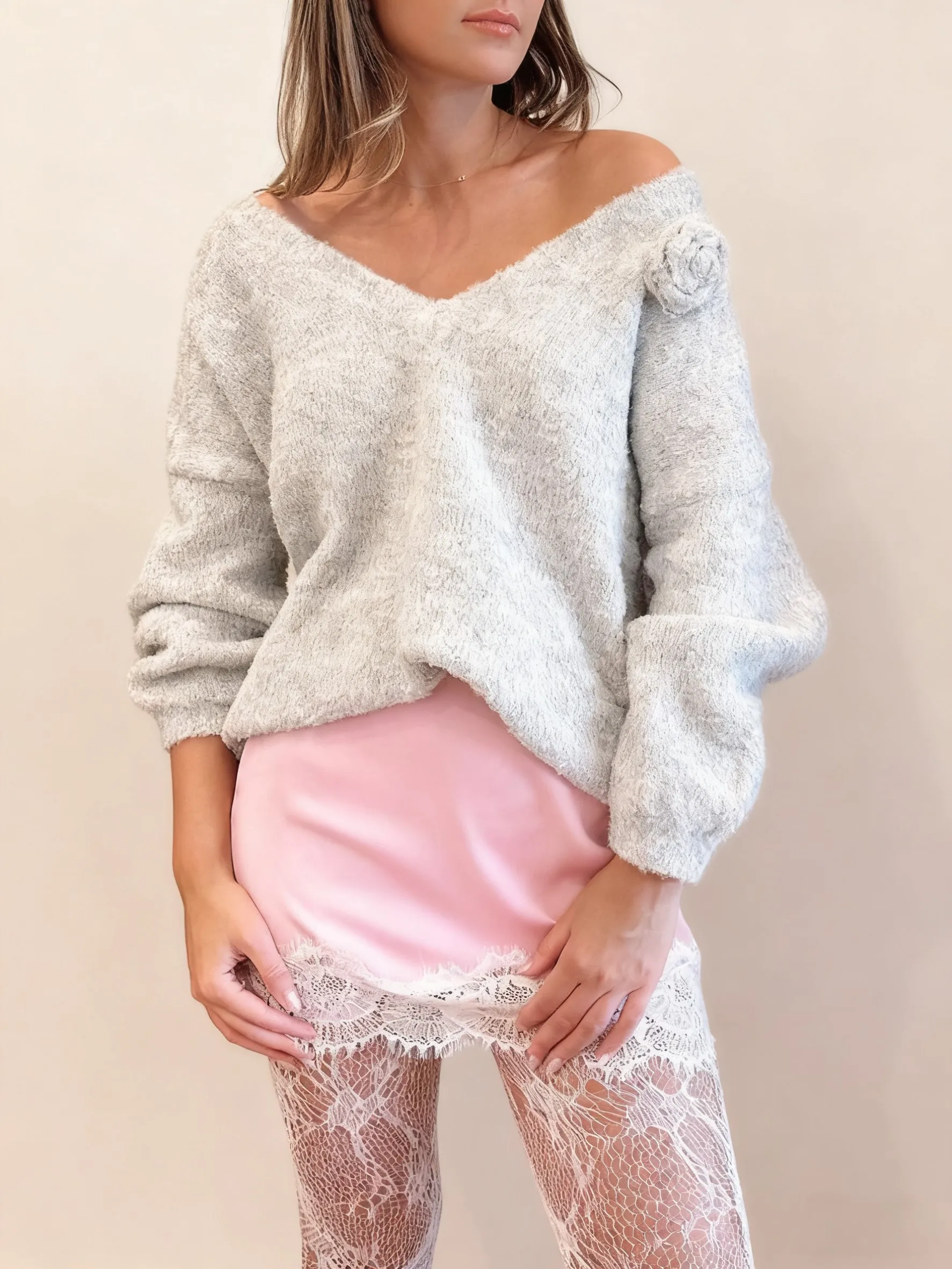 

Женская бежевая мини-юбка с белым кружевным подолом, 100-процентные мини-юбки из полиэстера для женщин, струящаяся летняя юбка с низкой посадкой, горячая распродажа