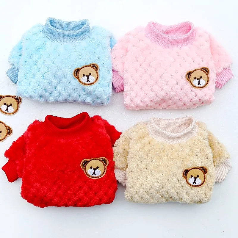 Fashion Dog Hoodies Plush Dog Pullovers Cute Soft Puppy Clothes Warm Cat Hoodies Pet Sweatshirts Chihuahua Costumes Dog Clothes