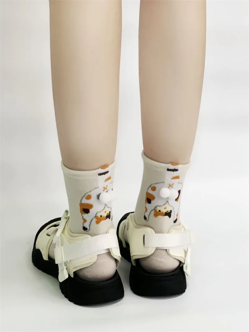 5 Paar Sportsocken mit Cartoon-Muster für Damen und Herren, Unisex, Paare, mittelhohe Socken, Winter-Urlaubsgeschenke (KEINE Karte)