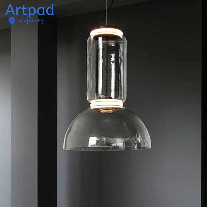 Artpad Clear Glass Shade Pendant Light Modern Nordic Led Pendant Lights Round Lamp For Living Room Decoration Dining Room Light