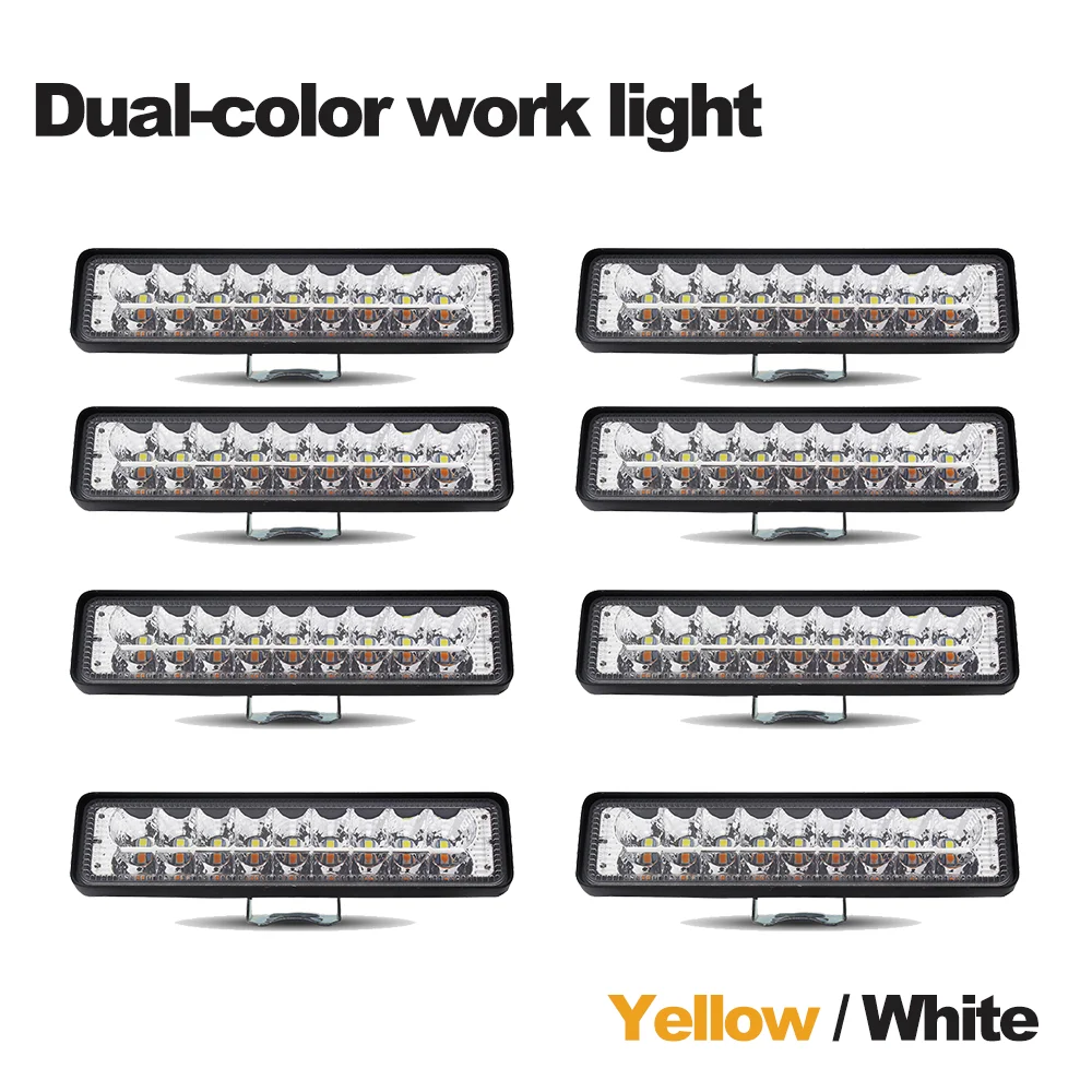 

24v Search Light Universal LED Light 18LED 2Color Spot Flood Headlights for Trunk SUV12V Warnning Light 4x4 Offroad Accessories
