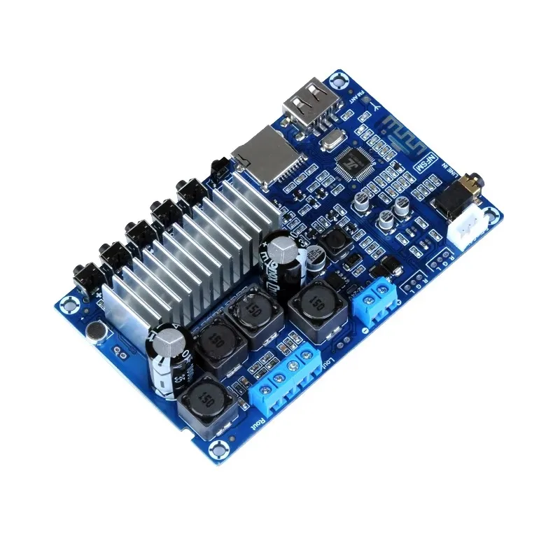 2×50W TPA3116D2 Digital Audio Power Amplifier Board, Stereo Class D Amp With FM, USB Decoding & Remote Control, PCB Assembly