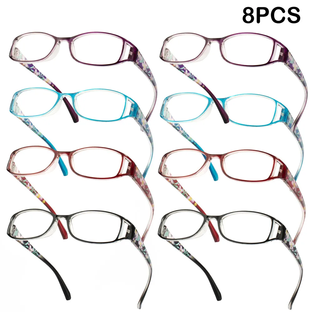 

8PCS Women's presbyopia reading glasses unisex eyegalsses stylish readers for sight with diopter glasses +1.0~4.0