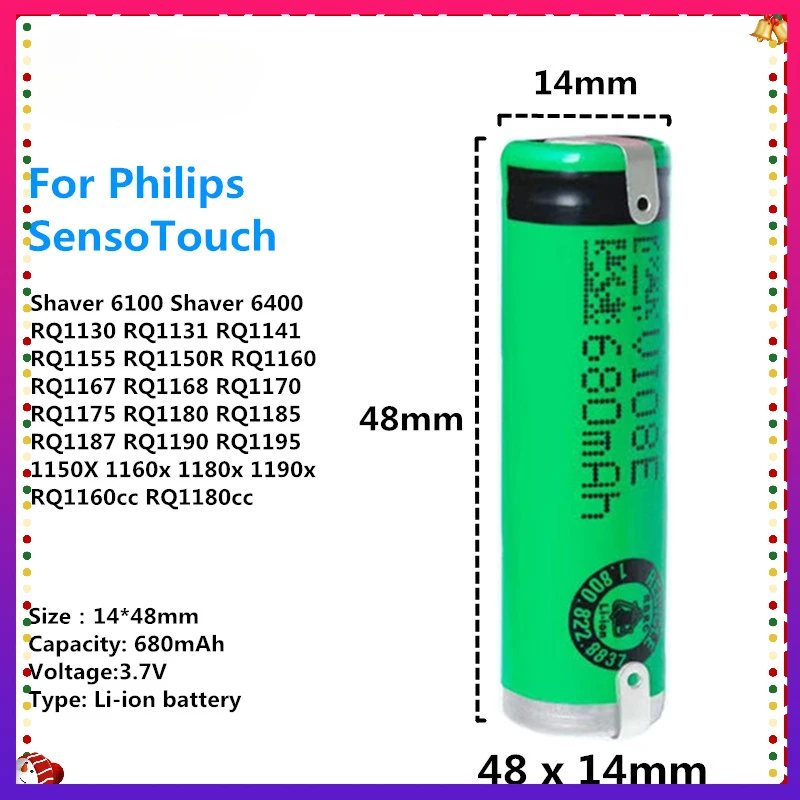 

Shaver 6300 6400 Battery For Philips Senso Touch RQ1130 RQ1131 RQ1141 RQ1155 RQ1150R RQ1160 RQ1167 RQ1168 RQ1170 RQ1175 RQ1180cc