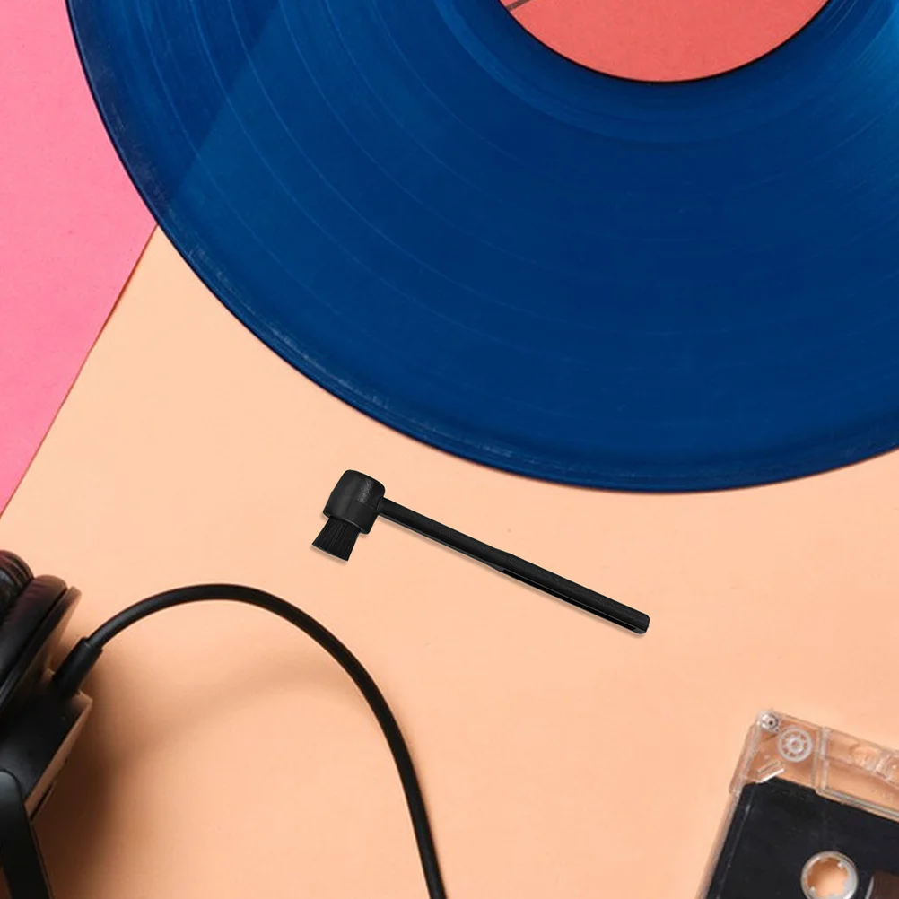 2 قطعة فرشاة تنظيف الفينيل الأسود للسجلات القرص الدوار مزيل الغبار شعيرات ناعمة مكافحة ساكنة مشغل تسجيل صيانة #1