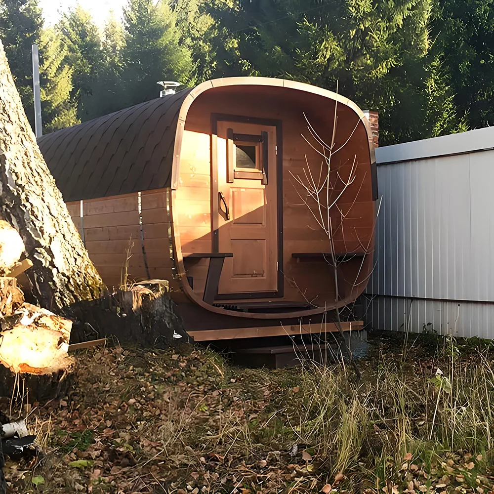 Manufacturers sell outdoor large-size sauna red cedar cube sauna room