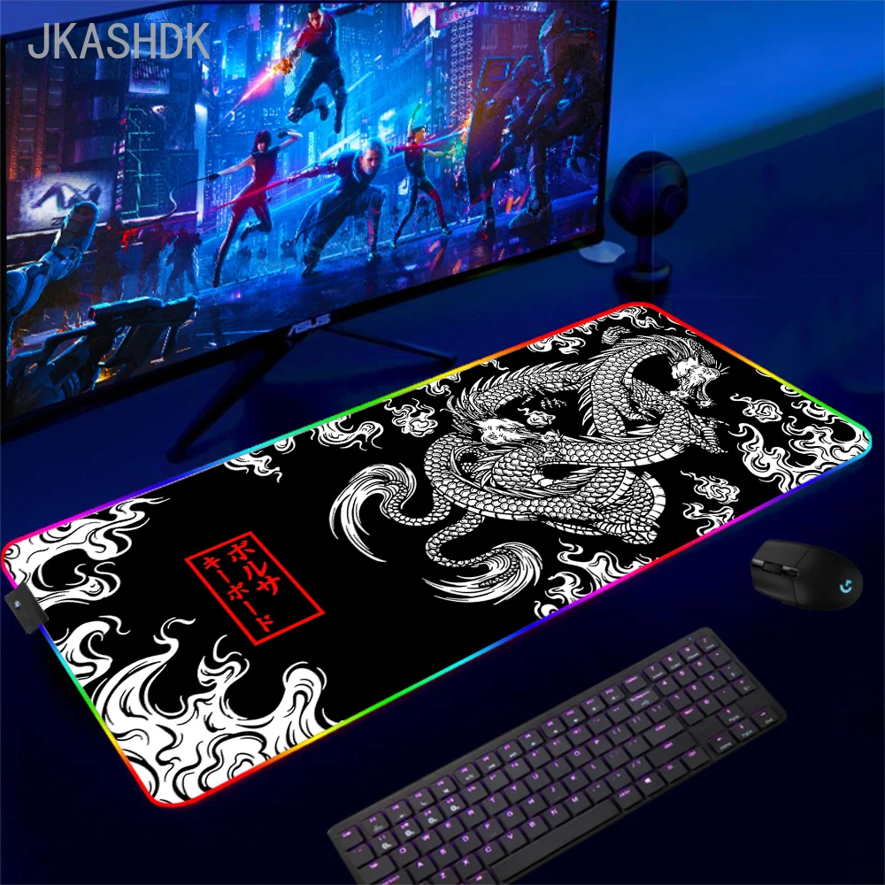 Alfombrillas de escritorio XXL RGB para teclado de Gaming, alfombrillas de escritorio con impresión HD, accesorios de Gamer, alfombrilla de ratón con luz LED grande, Alfombra de ordenador con retroiluminación