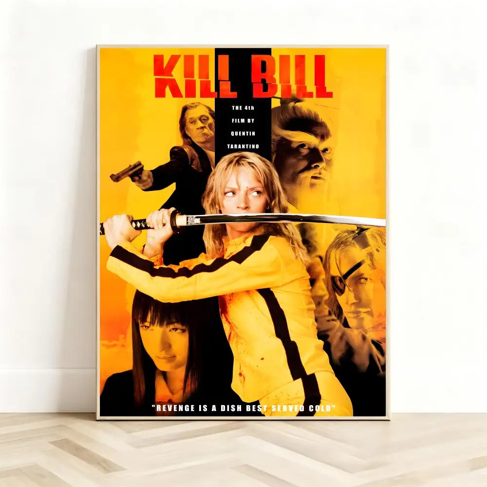 Action-Revenge Movie K-Kill Bill Poster Classic Self-Adhesive PP Wall Sticker for Living Room Bar Decor Gift