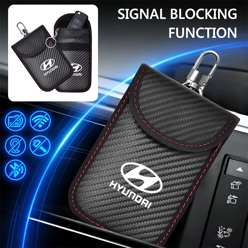 Car Key Case Signal Blocker Bag RFID Shielding Pocket For Hyundai i10 i20 Tucson Accent Elantra Santa fe Sonata Auto Accessories - view 3