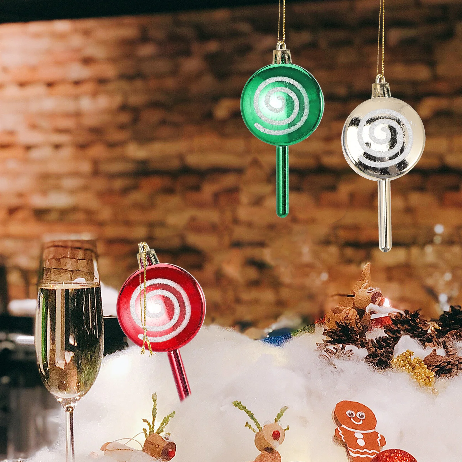 

6 Pcs Pendant Candy Hanging Prop Colored Candies For Christmas Ornaments Decorative Christmas Tree Party Xmas Decoration