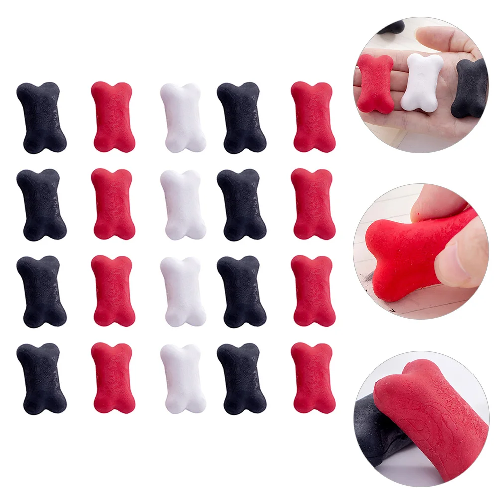 

20Pcs Creative Bone Shaped Erasers Cartoon Pencil Erasers for Student School Use Pencil Eraser Plastic Eraser