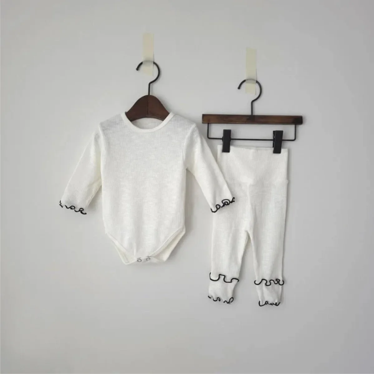 2026 ربيع جديد طفل طويل الأكمام القطن ملابس المنزل مجموعة الرضع فتاة الصلبة قمصان + طماق + قبعة 3 قطعة دعوى طفل وتتسابق #6