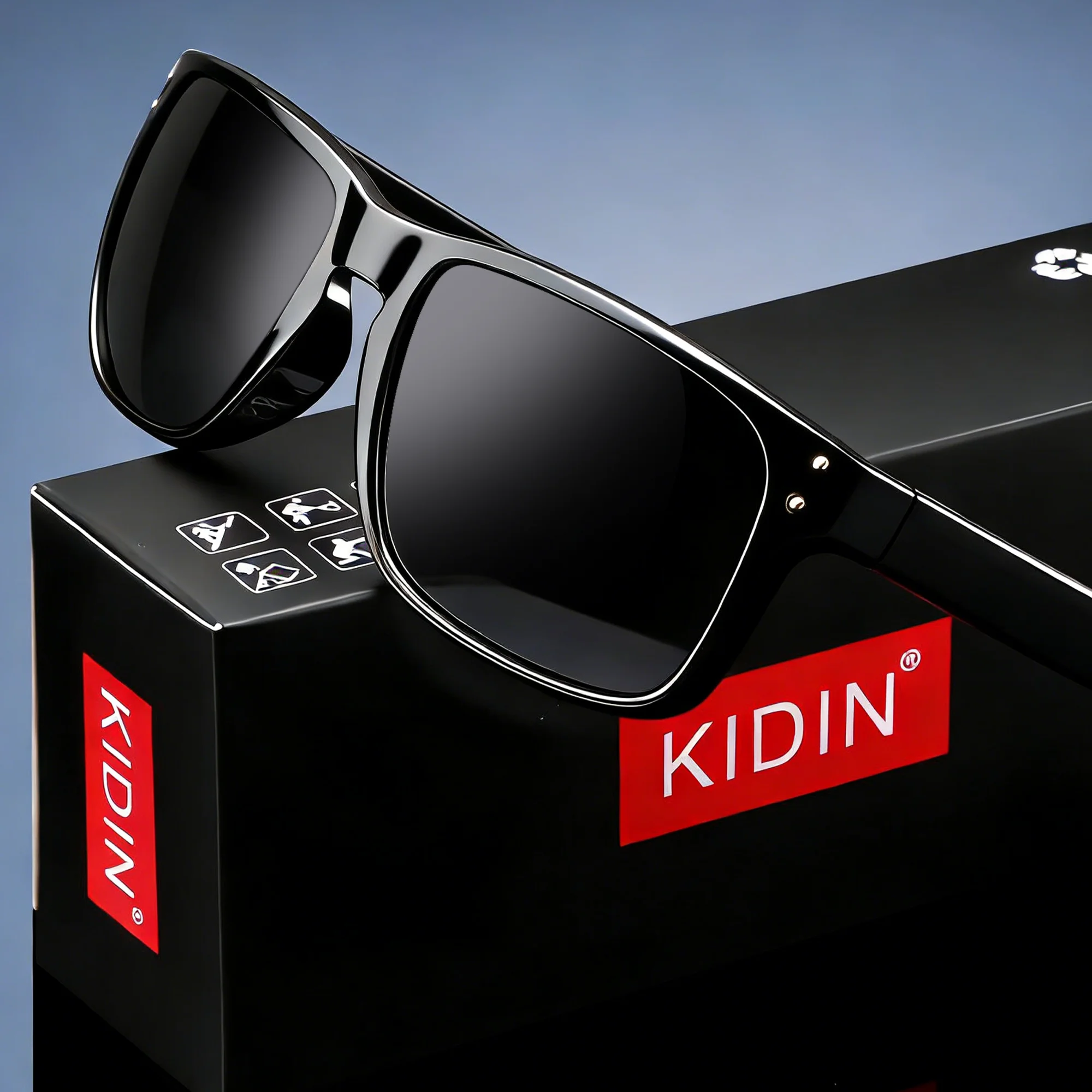 2026 NEW High quality luxury KIDIN brand Polarized sunglasses square Outdoor Sports Party Beach Women men sun glasses UV400