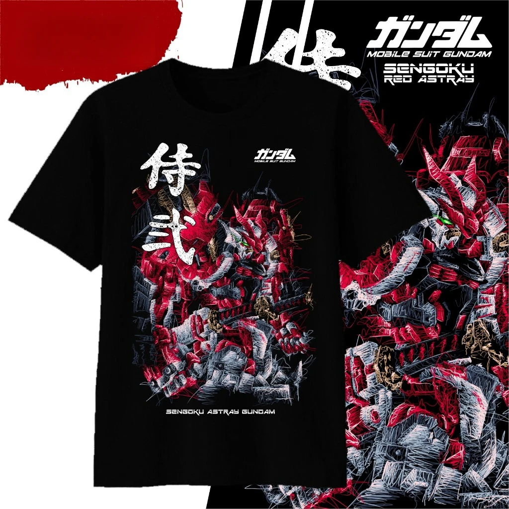 GUNDAM MOBILE SUIT Anime SENGOKU RED ASTRAY Bedrucktes T-Shirt Herren- und Damen-T-Shirt Herren-Top-Sport-T-Shirt 2026 Sommer-T-Shirt