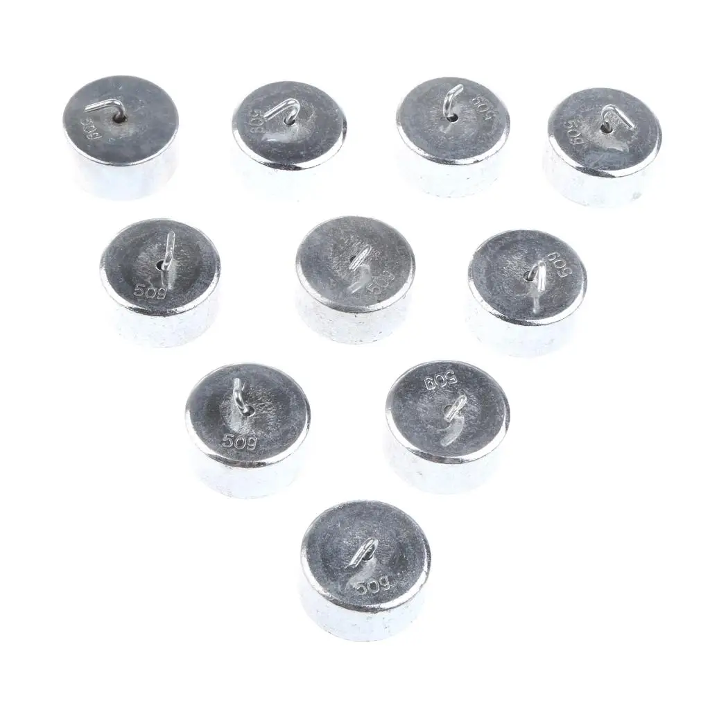 10 Pieces 50g Iron Hook Weight Codes for Physcial Teaching Equipment