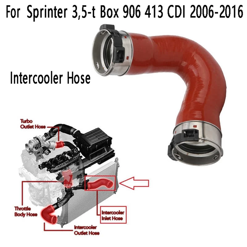 Intercooler Hose Replacement Turbocharger Intake Pipe For Benz Sprinter 3,5-T Box 906 413 CDI 2006-2016 9065285182