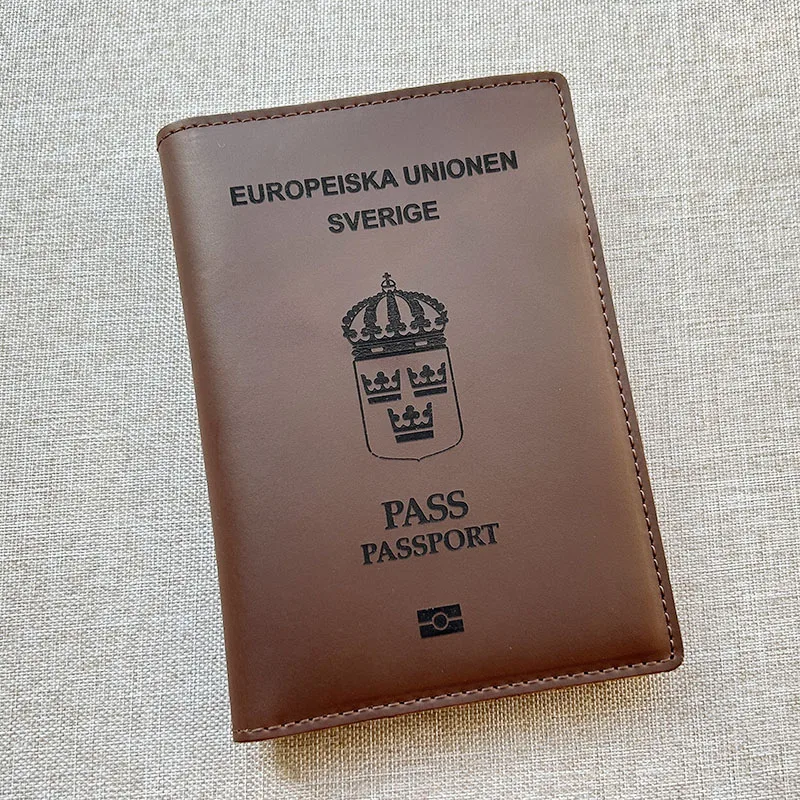 Cover personalizzata per passaporto svedese svedese svedese con nomi Retro Cool porta passaporto da uomo copertine svedesi da viaggio per passaporti