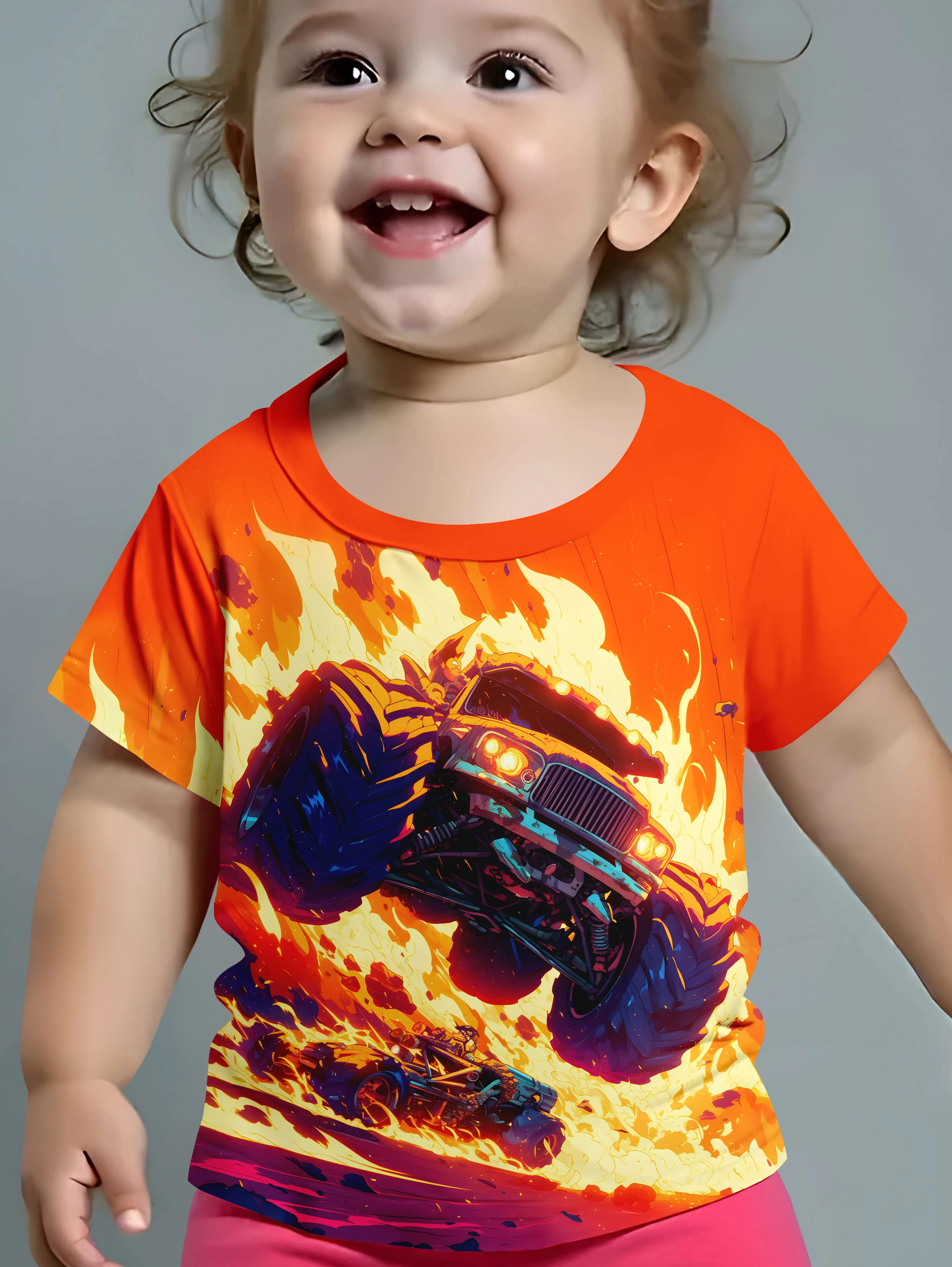 T-shirt a maniche corte per ragazzi e ragazze Top estivi basic casual girocollo per bambini