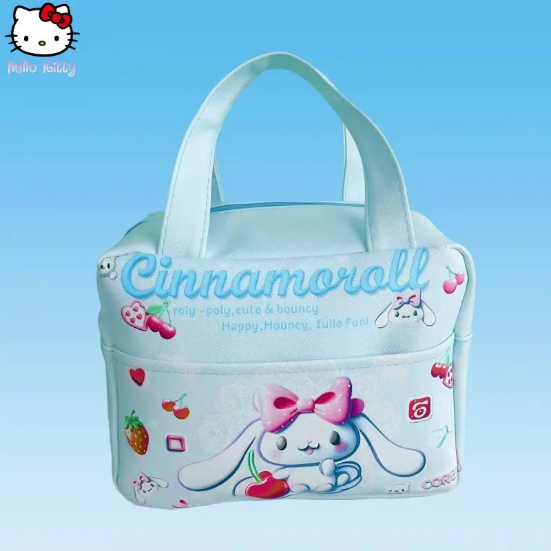 

Kuromi Cartoon Children Hello Kitty Kawaii Korean Version Anime Girl Insulation Lunch Box Bag Sanrio Bento Bag Student Lunch Bag