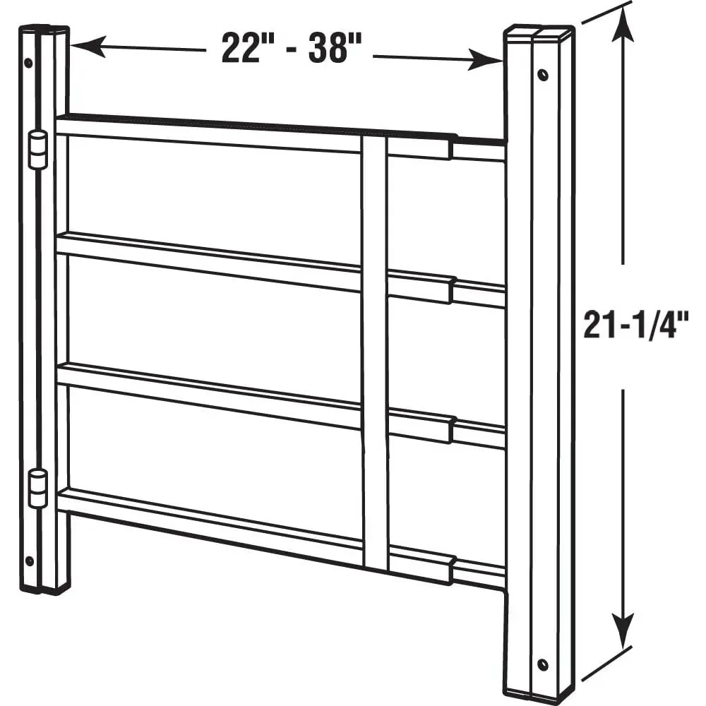 Defender Security S 4776 21 in., White Painted Carbon Steel, Hinged 4-Bar Window Grill (Single Pack) Prevent Children Falling