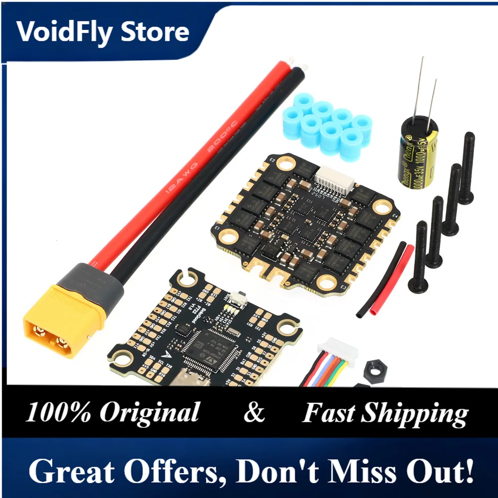 VoidFly SoloGood F722 Flight Controller & BLHELI_S 60A 4in1 ESC F722 60A Stack for FPV Drones Parts