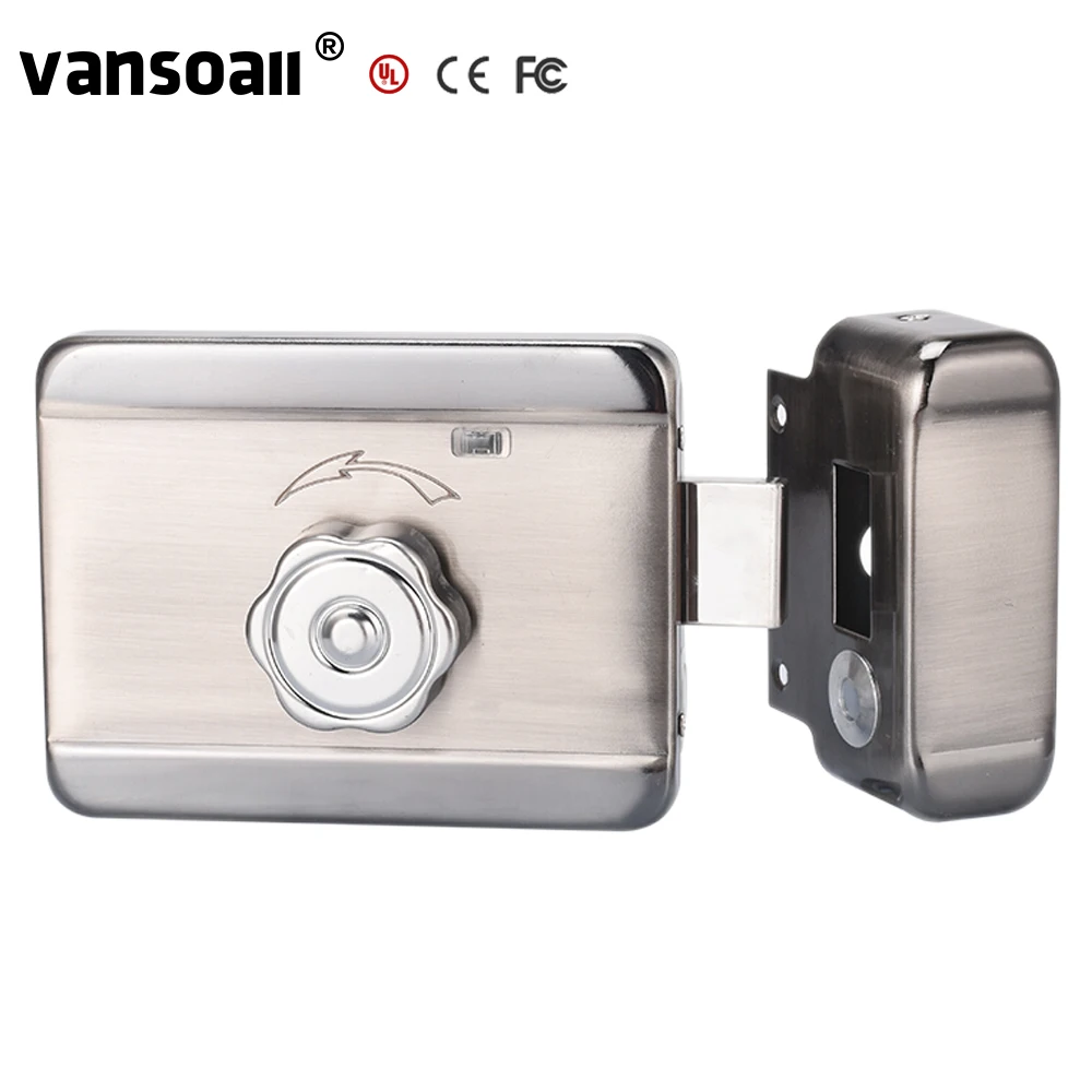 VANSOALL Electronic Motor Door Lock with Remote Unlock Work with Doorbell for Electric Lock Door Entrance Guard Access Control