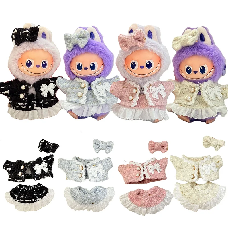 

Coat Shirt Set with Necklace For 10.5cm Labubu V4 The Monsters Pin for Love Series Doll Clothes Outfit Accessories Ropa Labubu