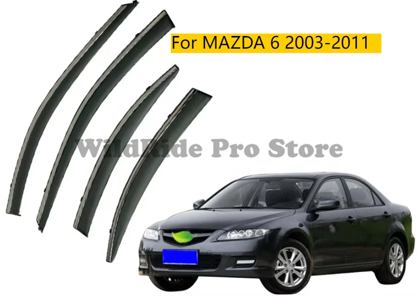 

For MAZDA 6 2003-2011 Chrome Trim Weather Shield Car Rain Guard Window Visor