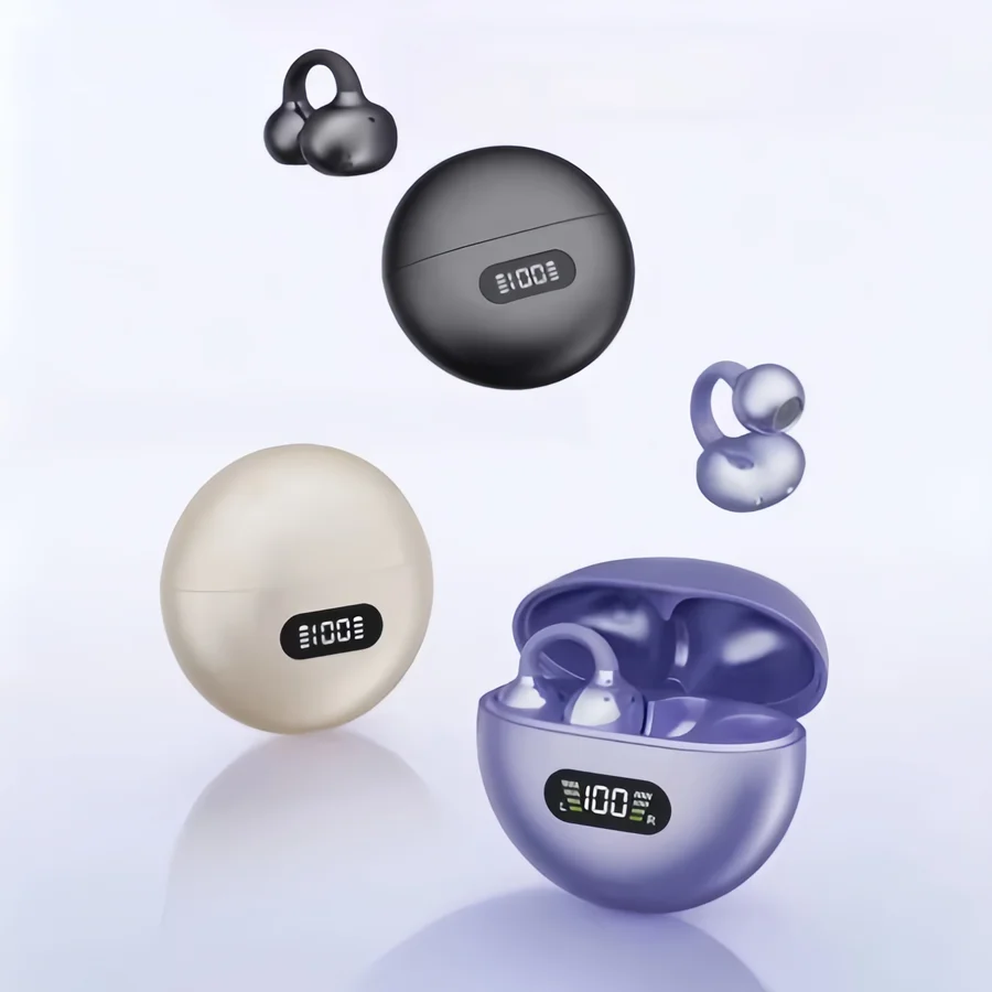 جديد Q71 TWS سماعات توصيل العظام بلوتوث 5.3 سماعات أذن بمشبك على الأذن سماعات عرض رقمية رياضية مريحة