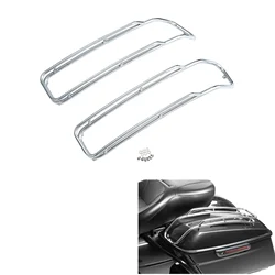 Chrome Saddlebags Lid Top Rail Guards For Harley Touring Road King Street Electra Glide FLH FLHX FLHS FLHTK FLTC 2014-2024