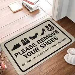 Custom Please Take Off Your Shoes Doormat Anti-Slip Entrance Bath Kitchen Door Floor Mats Living Room Rug Carpet Footpad