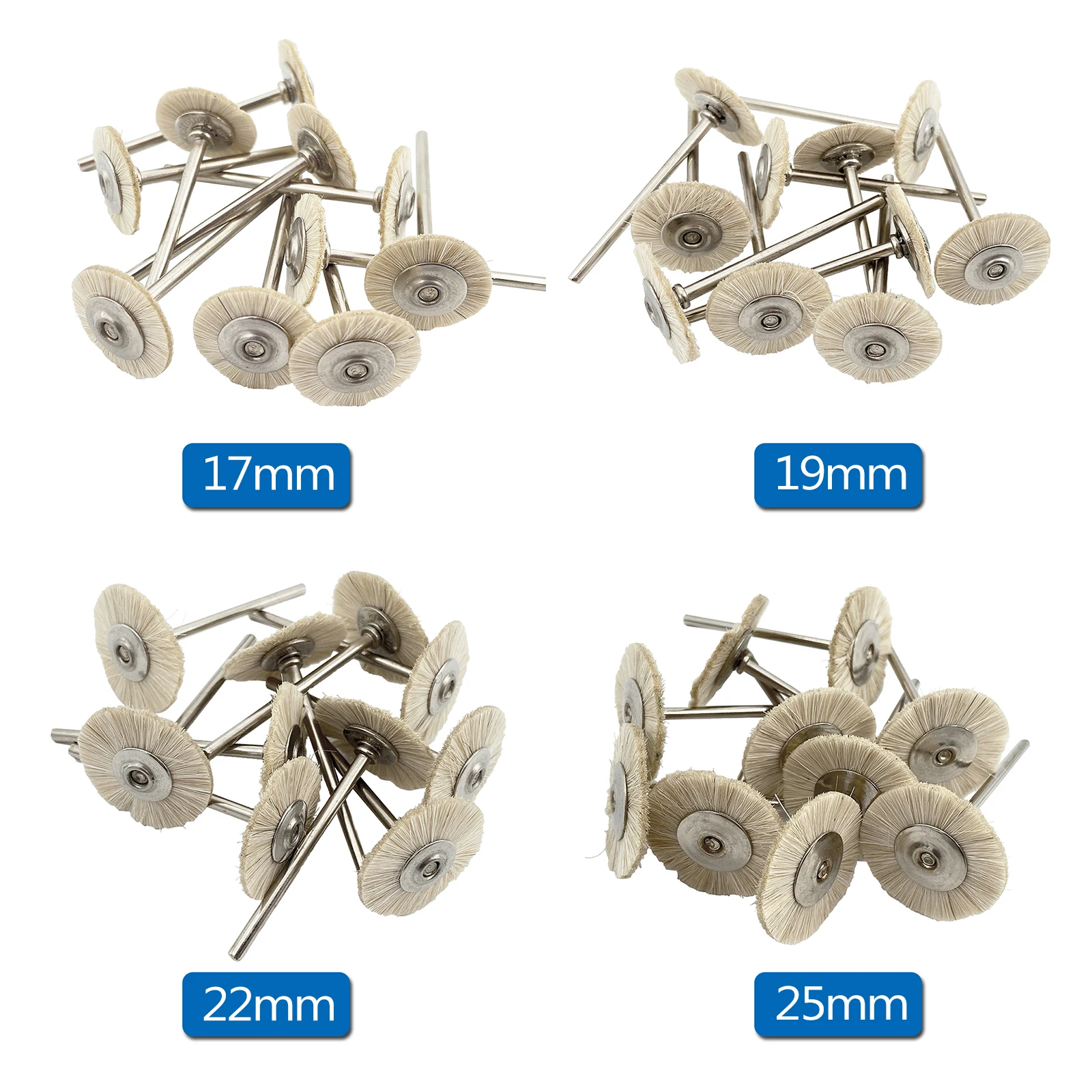 10 sztuk/worek 2.35mm szczotka do polerowania koła laboratorium dentystyczne materiały laboratoryjne miękki biały kozy włosów narzędzia obrotowe