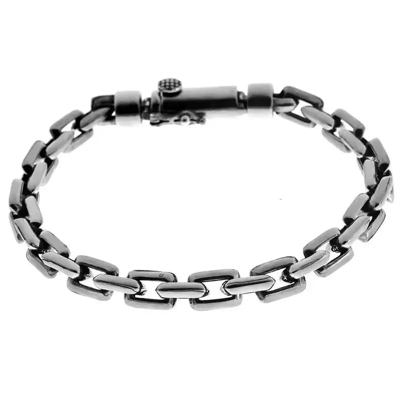 New Silver Color Personalized Pin Bracelet Fashion Men\'s Ring Buckle Versatile Retro Men\'s and Women\'s Bracelet Jewelry