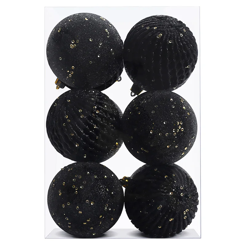 8cm / 12pcs Christmas Decorations Sequins Painted Christmas Ball Set Christmas Tree Hanging