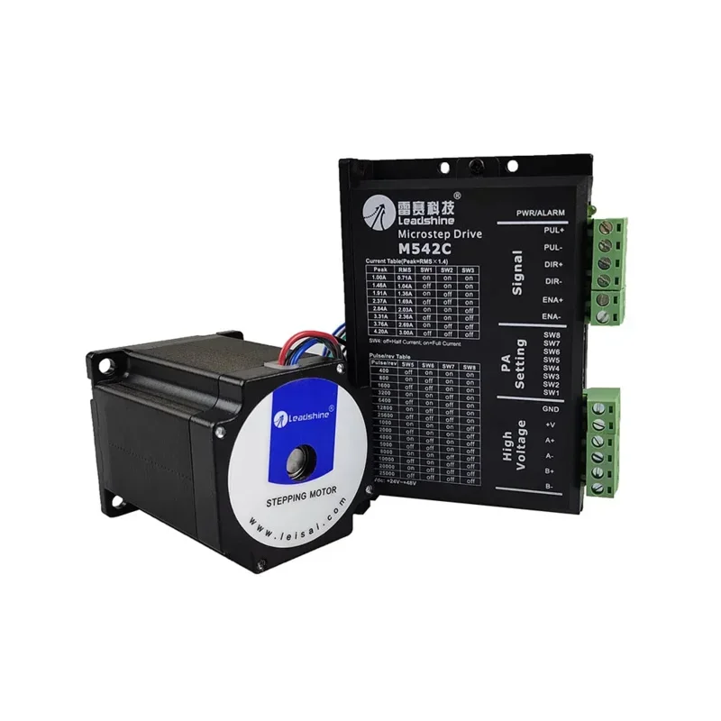 Leadshine 2 fases Nema23 57 Series 57HS21A Kit de motor paso a paso M542C controlador voltaje de entrada VDC20-50V