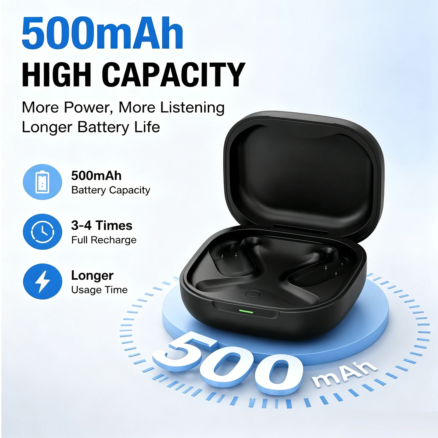 Replacement Charging Case For SHOKZ OpenFit 2 / 2+ T920 / T921 Earbuds Charger Box 500mAh Battery Type-C Charging Easy Pairing