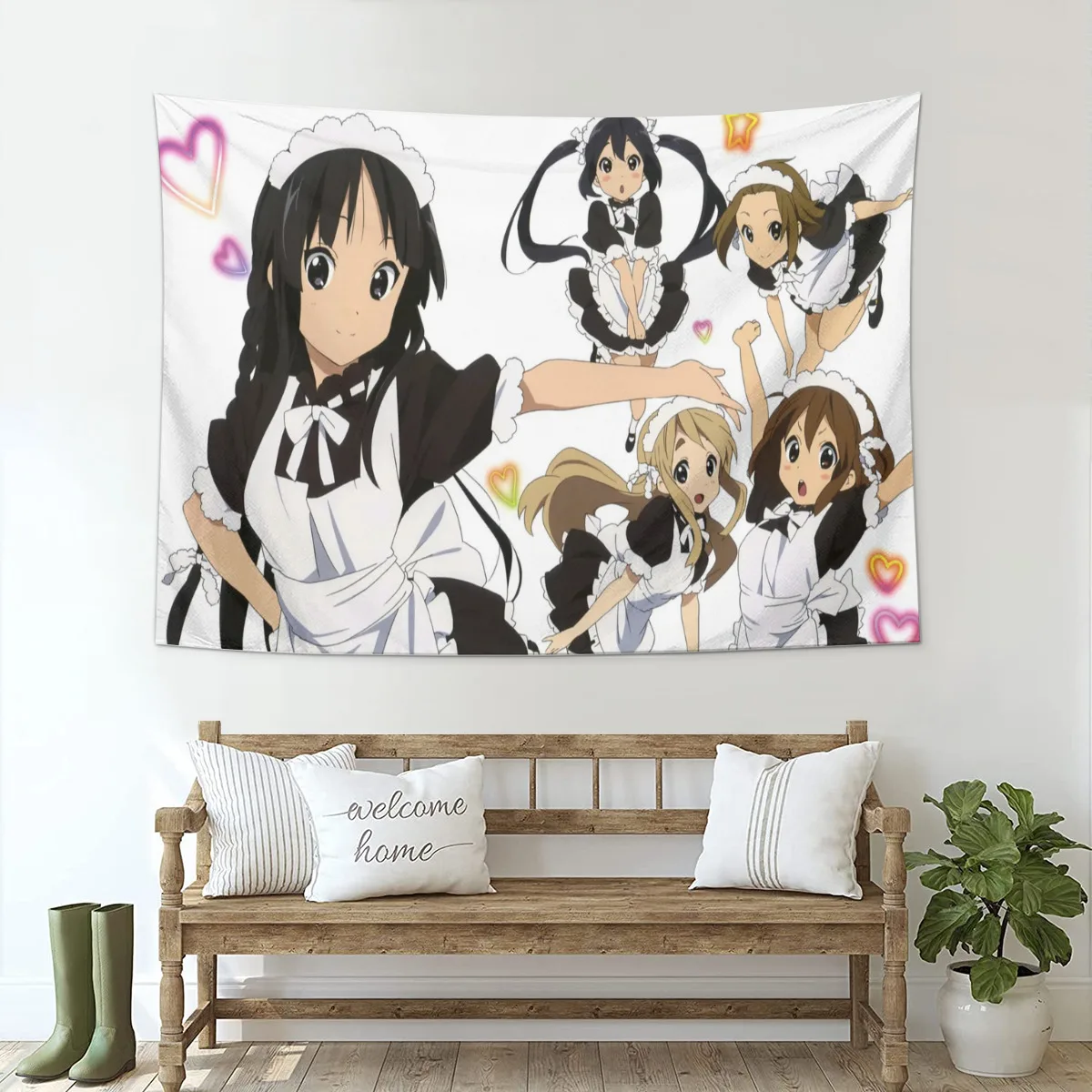 Anime Wall Hanging Tapestry Japan Kawaii New K ON! Room Decor Aesthetic Decorative Cartoon Photo Background Cloth Table