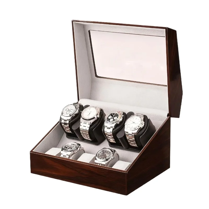4 Slots Watch Winders Automatic Watches Winding Device Storage Box Mechanical Wrist Watch Winders Luxury Retro Winding Machine
