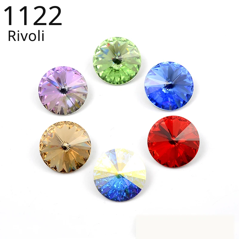 (1 Piece) Crystals from Austria 1122 Rivoli Round Stone (No Hole) Foiled Rhinestone for DIY Jewelry Making Nail Art Decoration